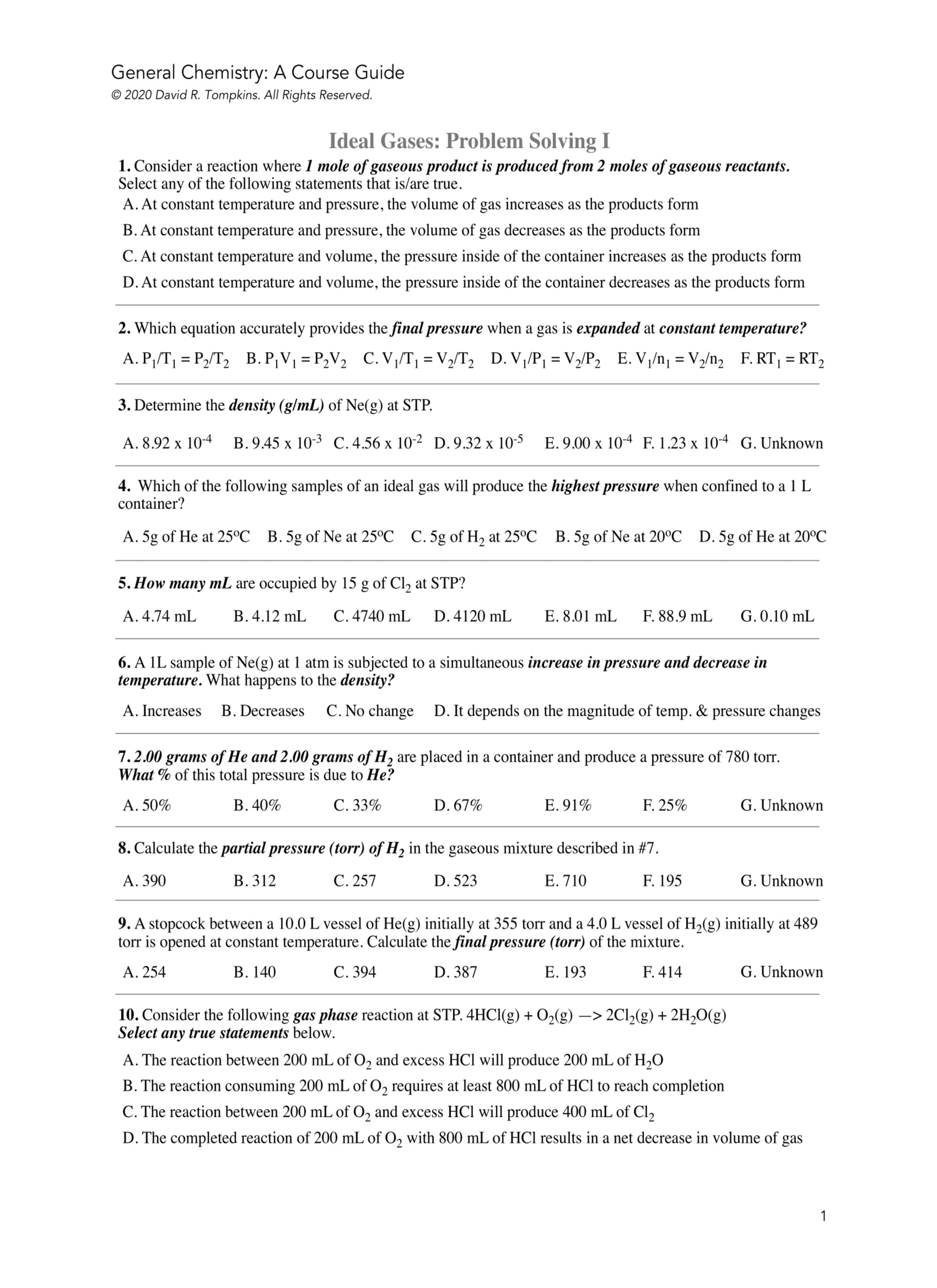 Introduction to Organic Chemistry I Course Guide Example Page 7