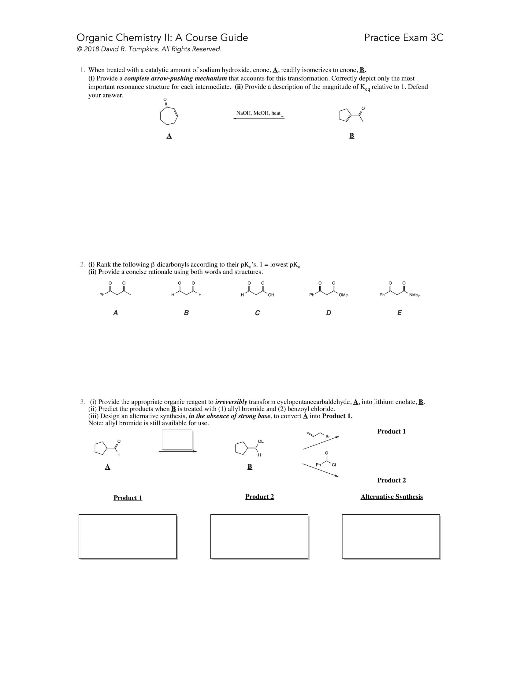 Introduction to Organic II Chemistry (Duke) Course Guide Example Page 3
