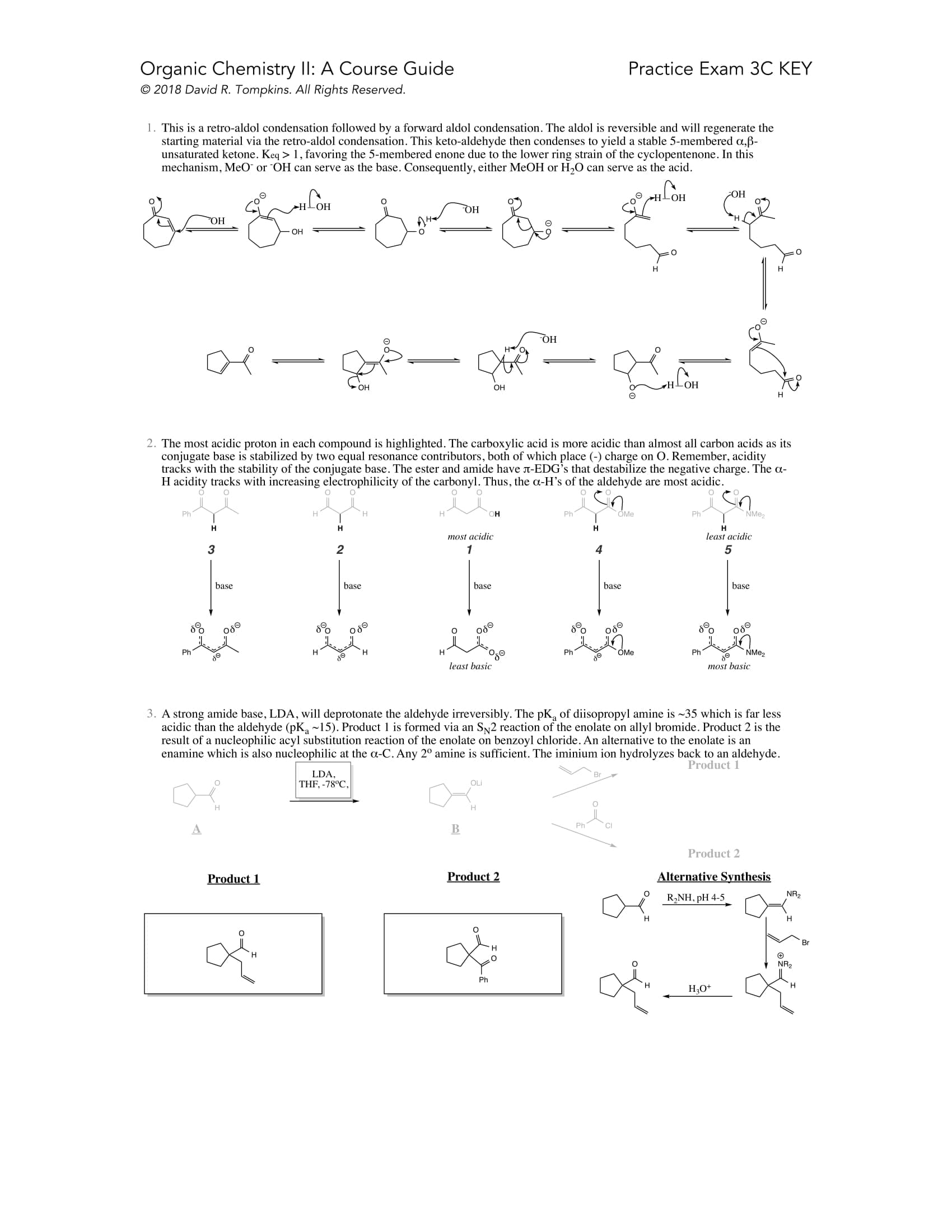 Introduction to Organic II Chemistry (Duke) Course Guide Example Page 4