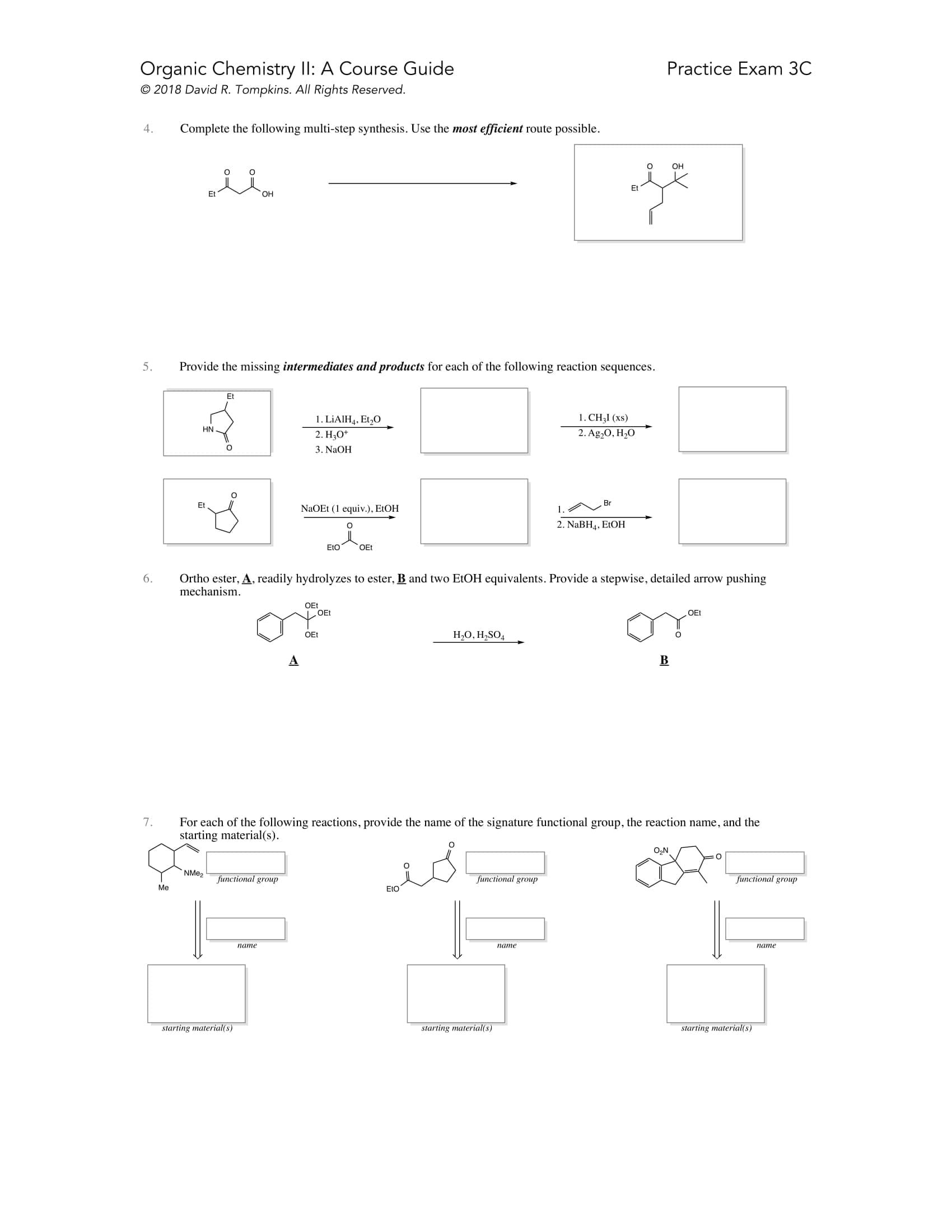 Introduction to Organic II Chemistry (Duke) Course Guide Example Page 5