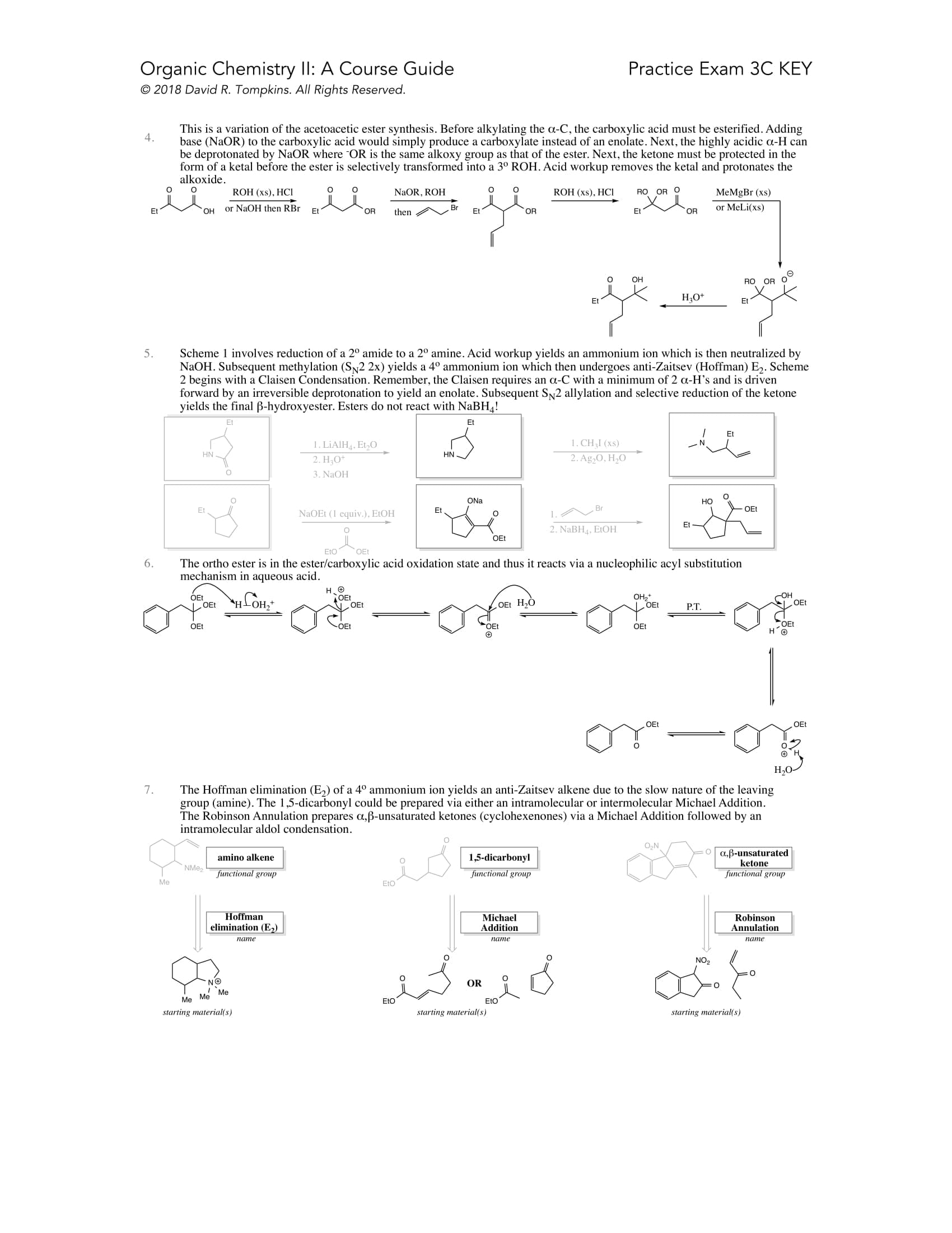 Introduction to Organic II Chemistry (Duke) Course Guide Example Page 6