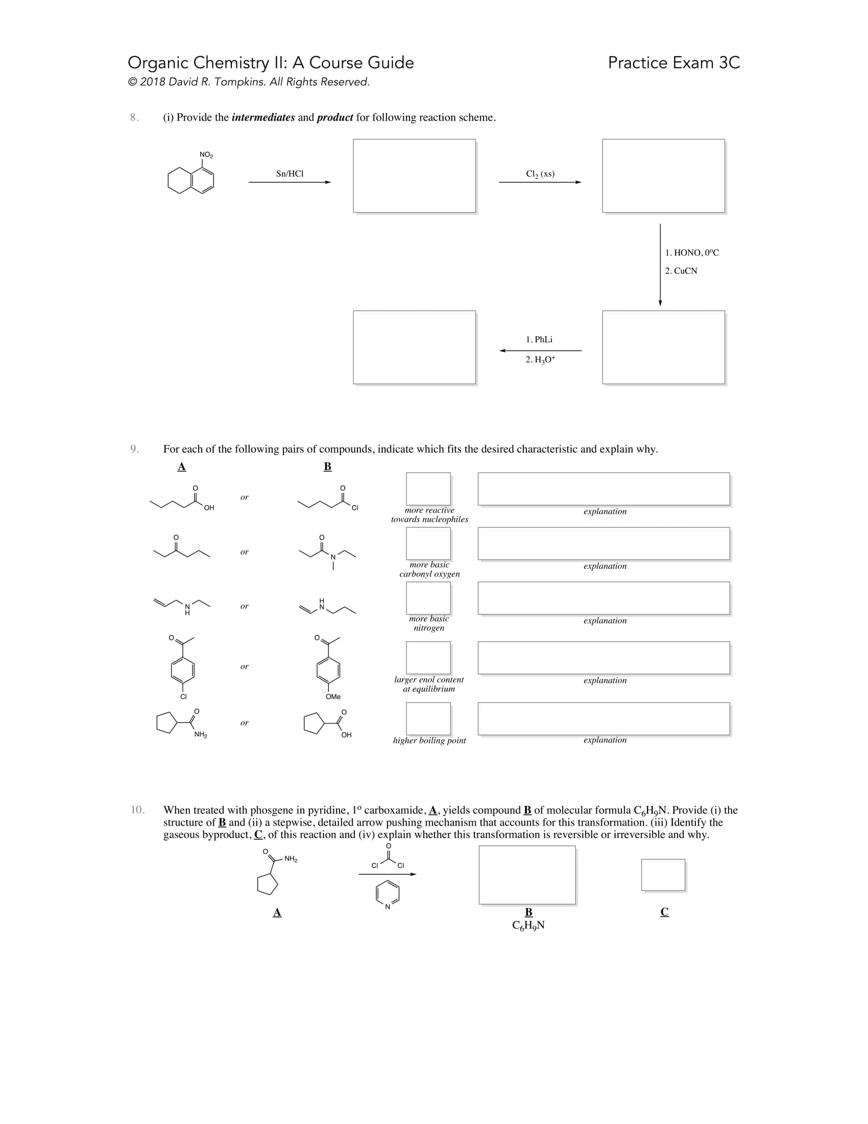 Introduction to Organic II Chemistry (Duke) Course Guide Example Page 1